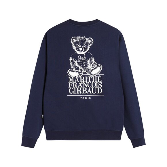 Marithe Francois Girbaud Long-Sleeved Sweatshirt Navy Blue - Picture 1 of 6